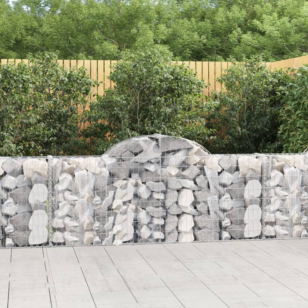 vidaXL Paniers à gabions arqués 50 pcs 200x30x80/100 cm Fer galvanisé