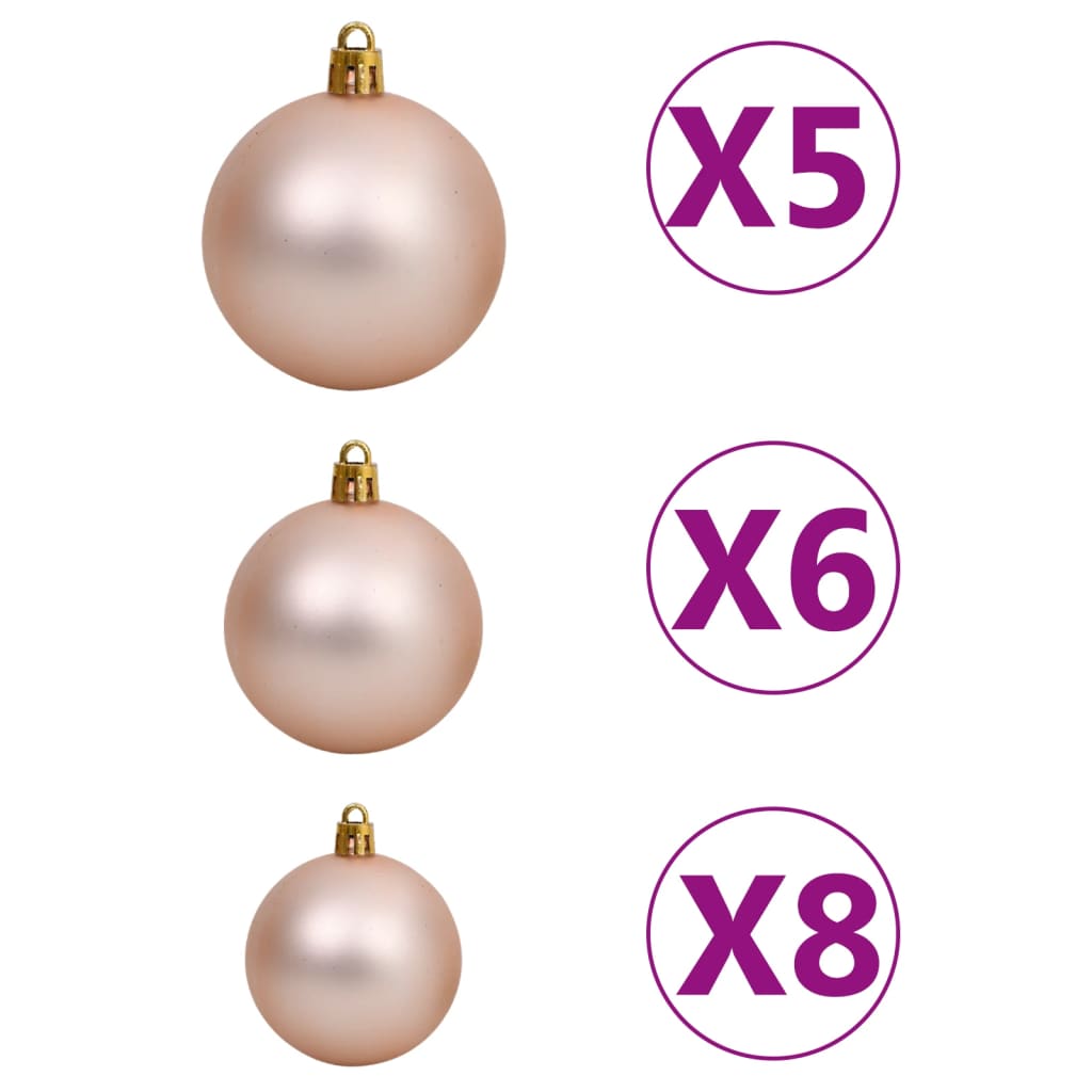 vidaXL Arbre de Noël artificiel pré-éclairé et boules blanc 180 cm