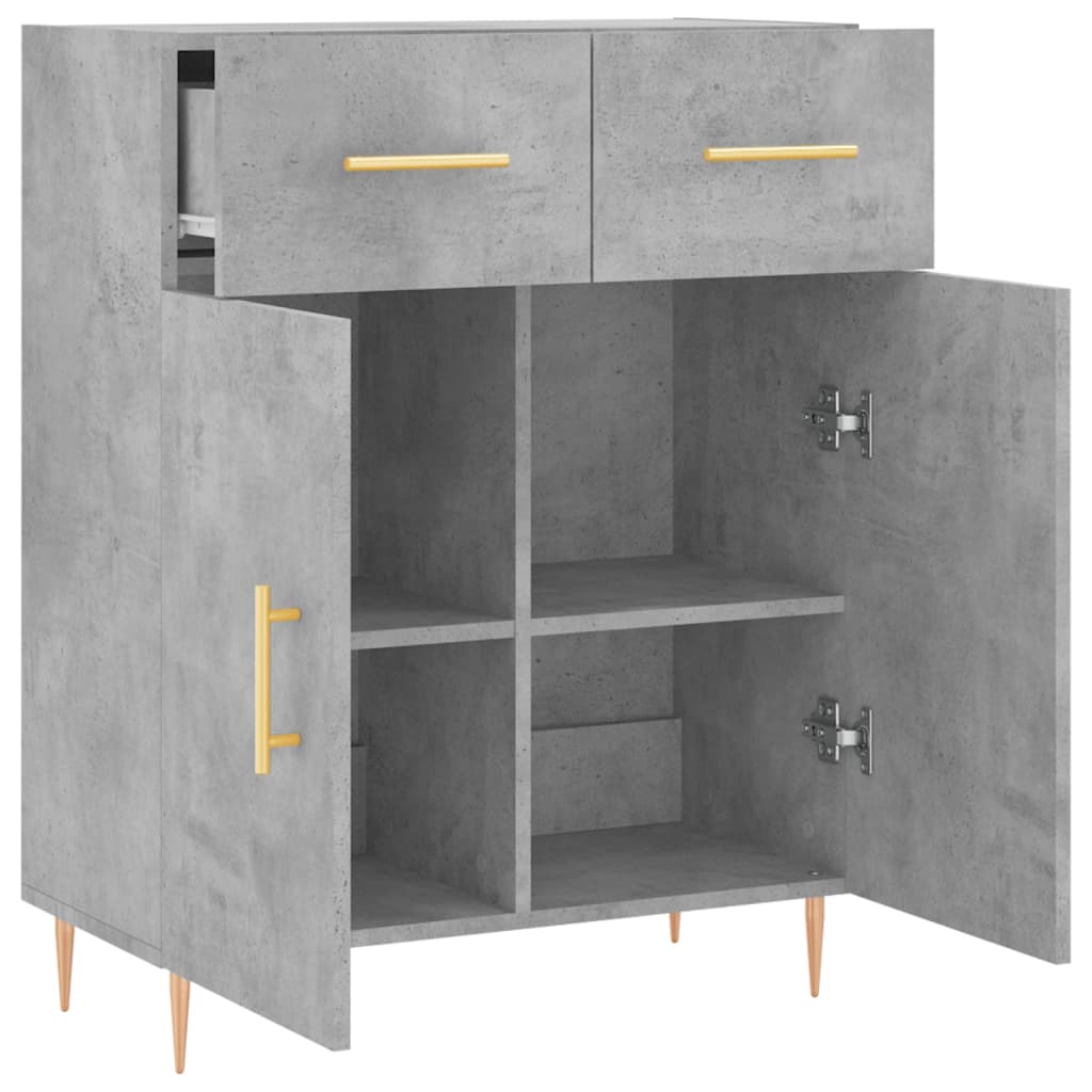 vidaXL Buffet gris béton 69,5x34x90 cm bois d'ingénierie