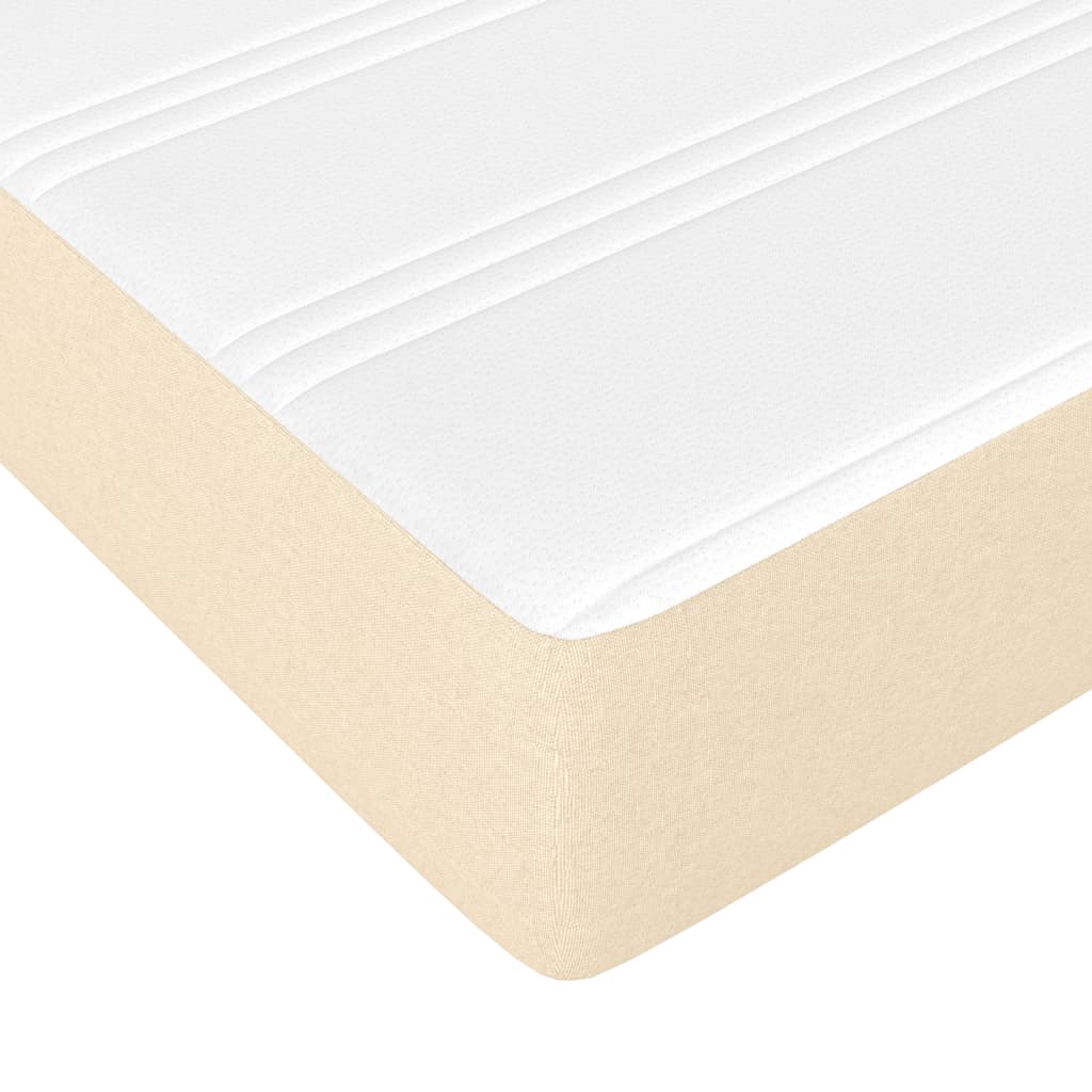 vidaXL Sommier à lattes de lit avec matelas Crème 90x200 cm Tissu