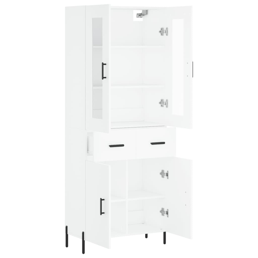 vidaXL Buffet haut Blanc 69,5x34x180 cm Bois d'ingénierie