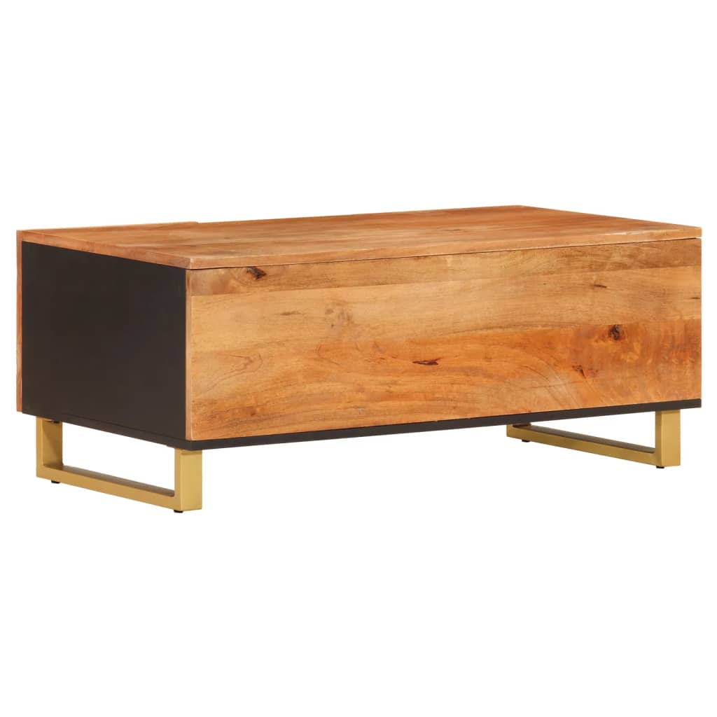 vidaXL Table basse marron et noir 100x54x40 cm bois massif de manguier