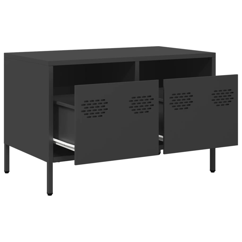 vidaXL Meuble TV noir 68x39x43,5 cm acier laminé à froid