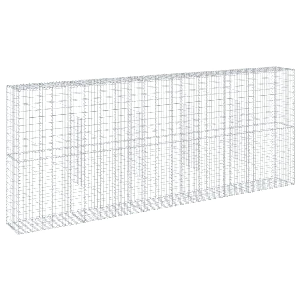 vidaXL Panier gabion avec couvercle 500x50x200 cm fer galvanisé