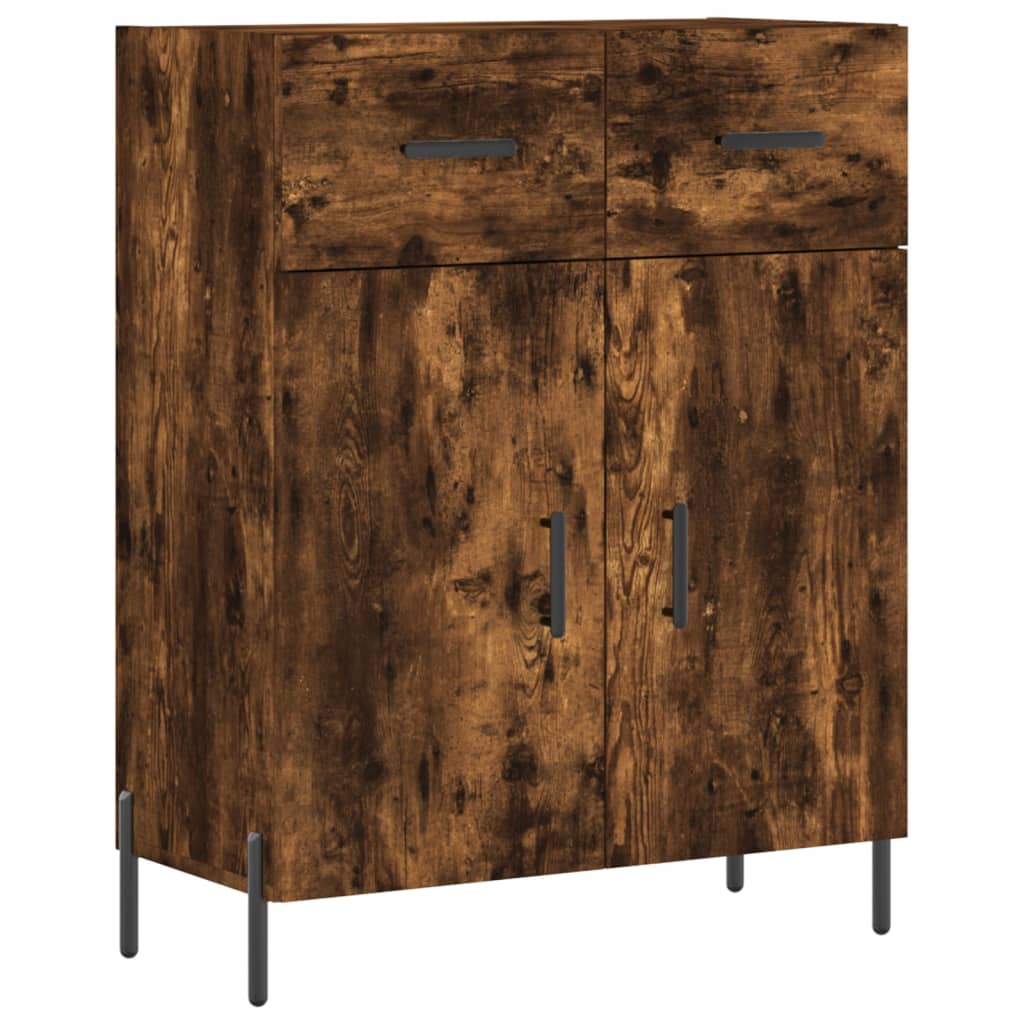 vidaXL Buffet haut Chêne fumé 69,5x34x180 cm Bois d'ingénierie