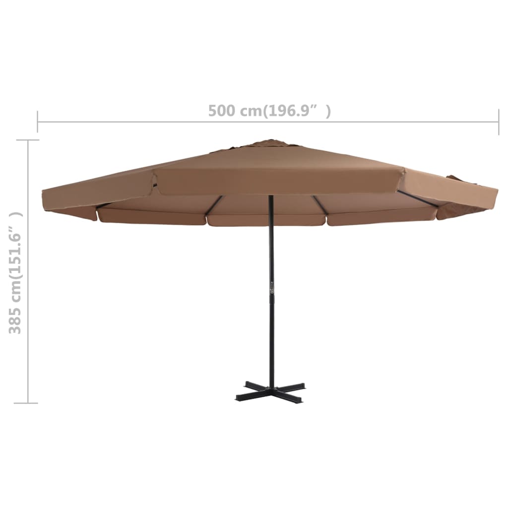 vidaXL Parasol de jardin avec base portable taupe