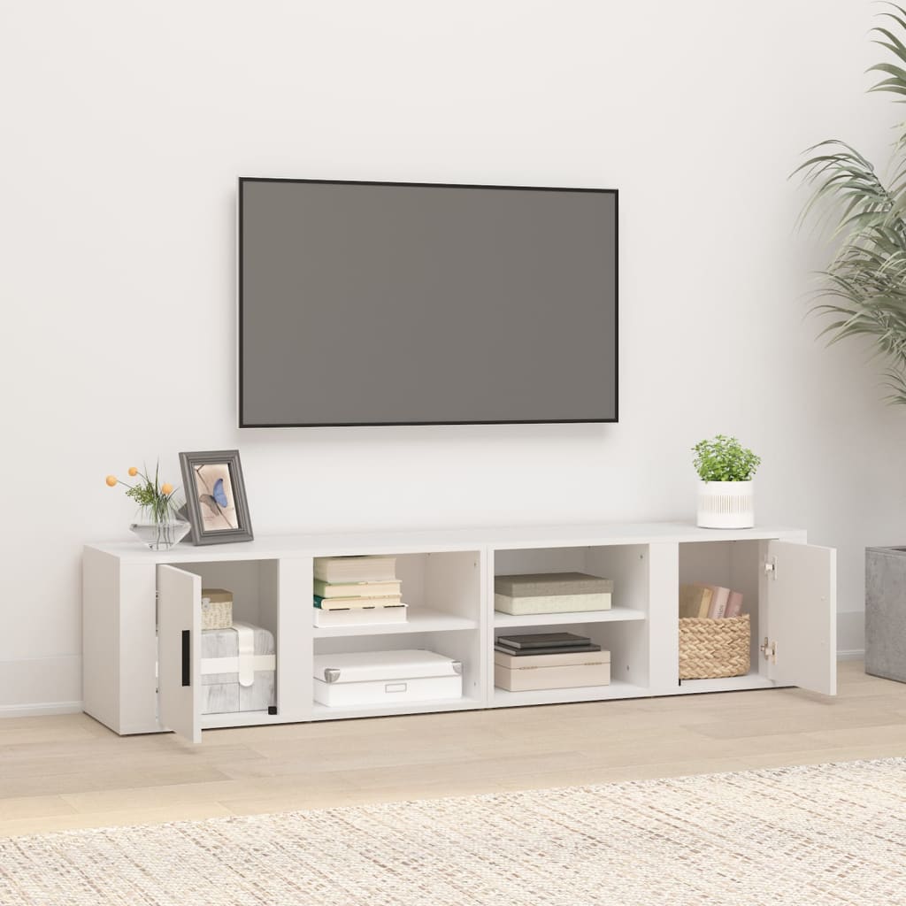 vidaXL Meubles TV 2 pcs Blanc 80x31,5x36 cm Bois d'ingénierie