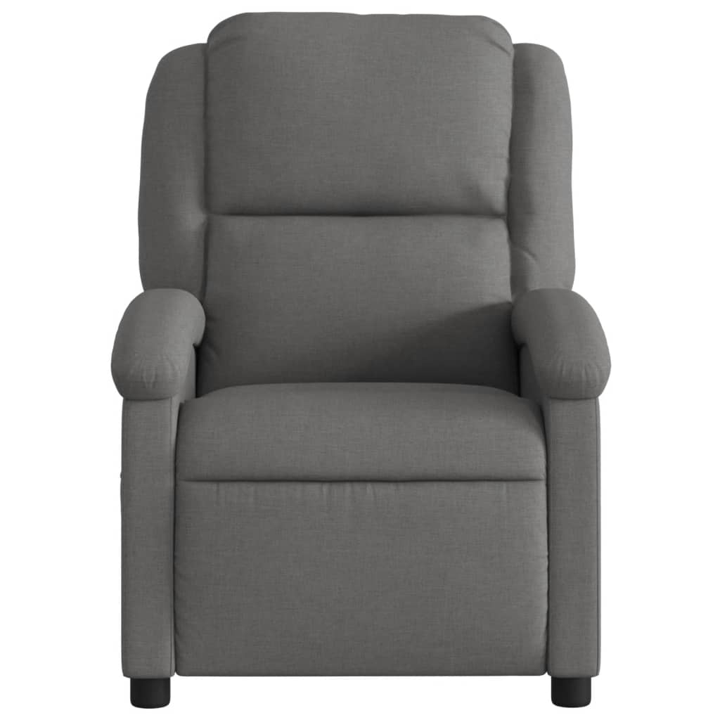 vidaXL Fauteuil inclinable de massage électrique gris foncé tissu