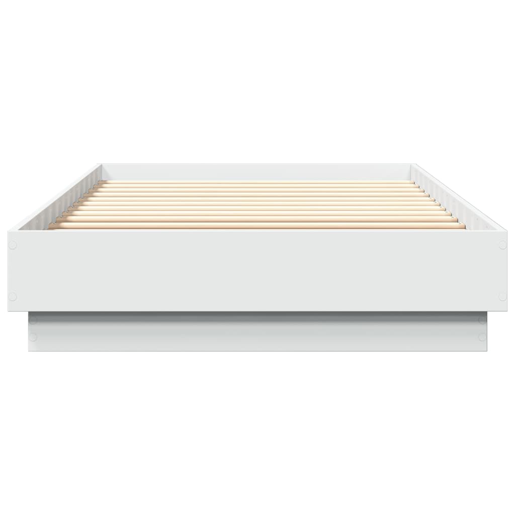 vidaXL Cadre de lit sans matelas avec lumières LED blanc 90x200 cm