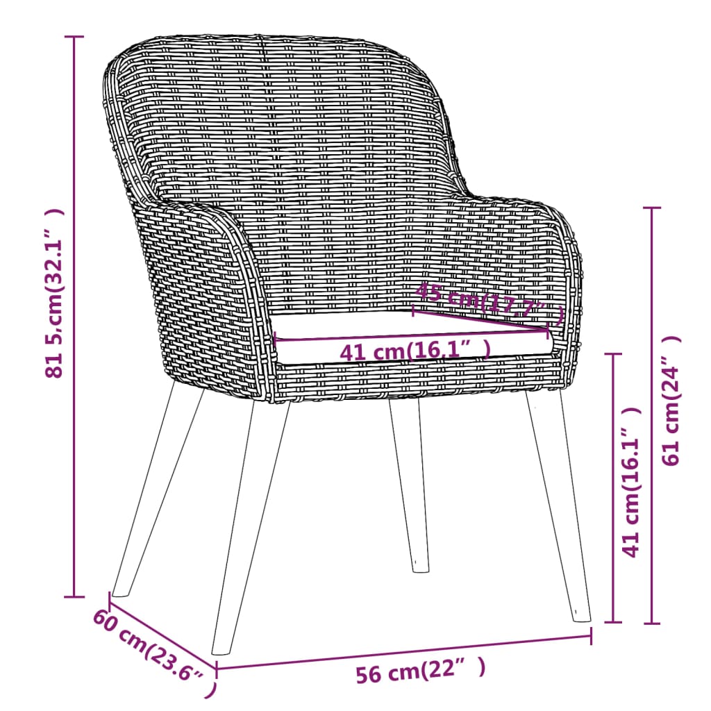 vidaXL Ensemble à manger de jardin avec coussins 7 pcs Noir