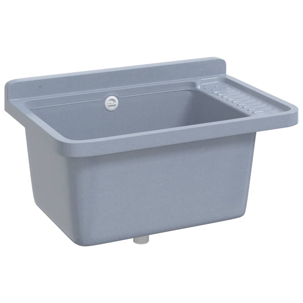 vidaXL Lavabo pour montage murale gris 60x40x28 cm résine