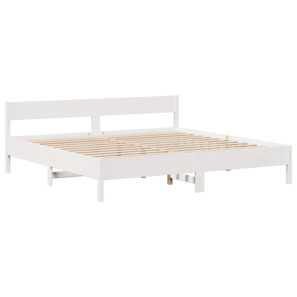 vidaXL Cadre de lit sans matelas blanc 180x200 cm bois massif de pin