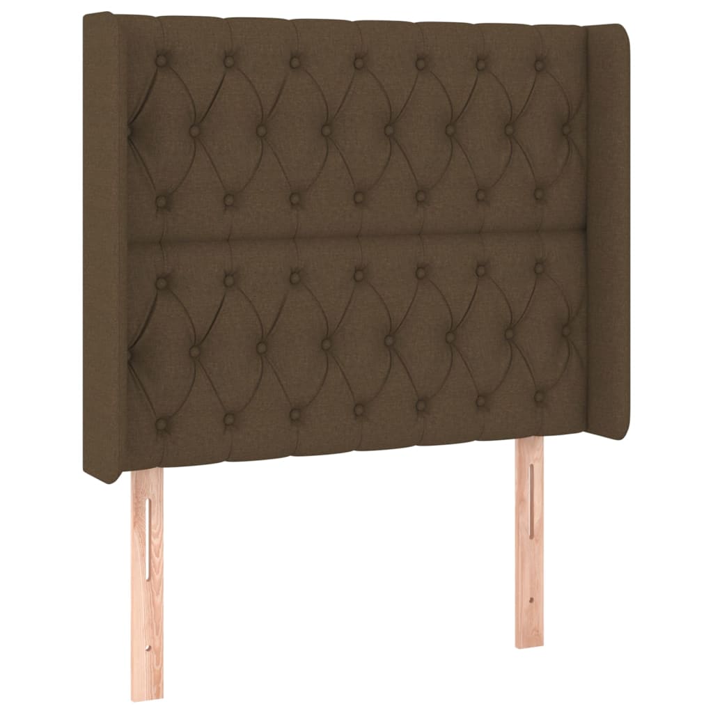 vidaXL Tête de lit à LED Marron foncé 103x16x118/128 cm Tissu