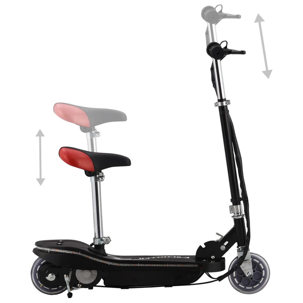 vidaXL Trottinette pour enfants avec selle et LED 120 W noir