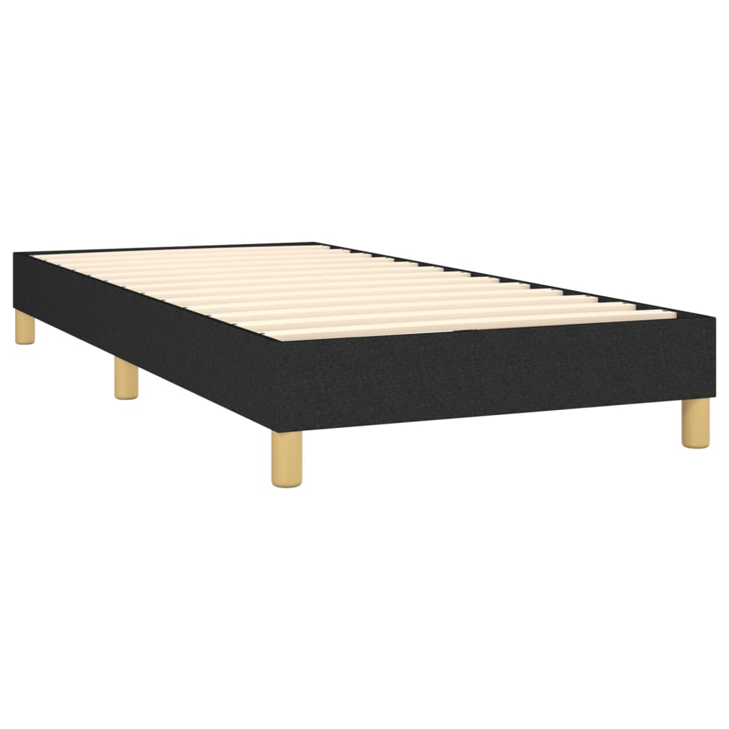 vidaXL Sommier à lattes de lit avec matelas Noir 90x190 cm Tissu