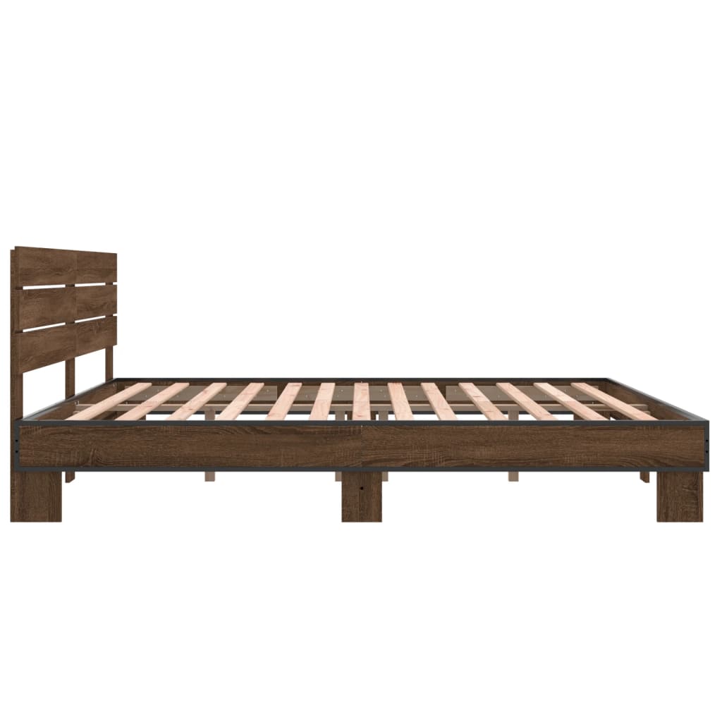 vidaXL Cadre de lit sans matelas chêne marron 180x200 cm