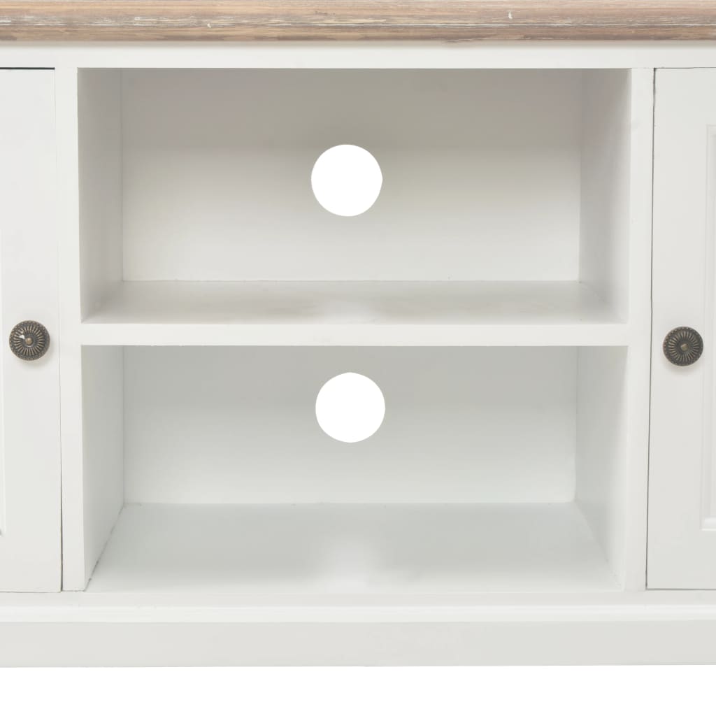 vidaXL Meuble TV blanc 110x30x40 cm bois d'ingénierie