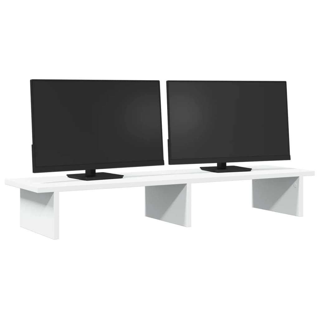 vidaXL Support de moniteur blanc 100x27x15 cm bois d'ingénierie