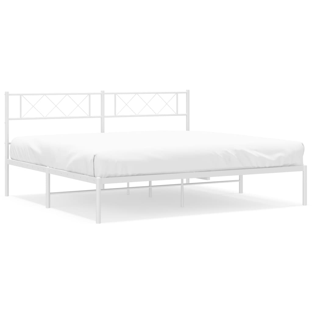 vidaXL Cadre de lit métal sans matelas et tête de lit blanc 180x200 cm