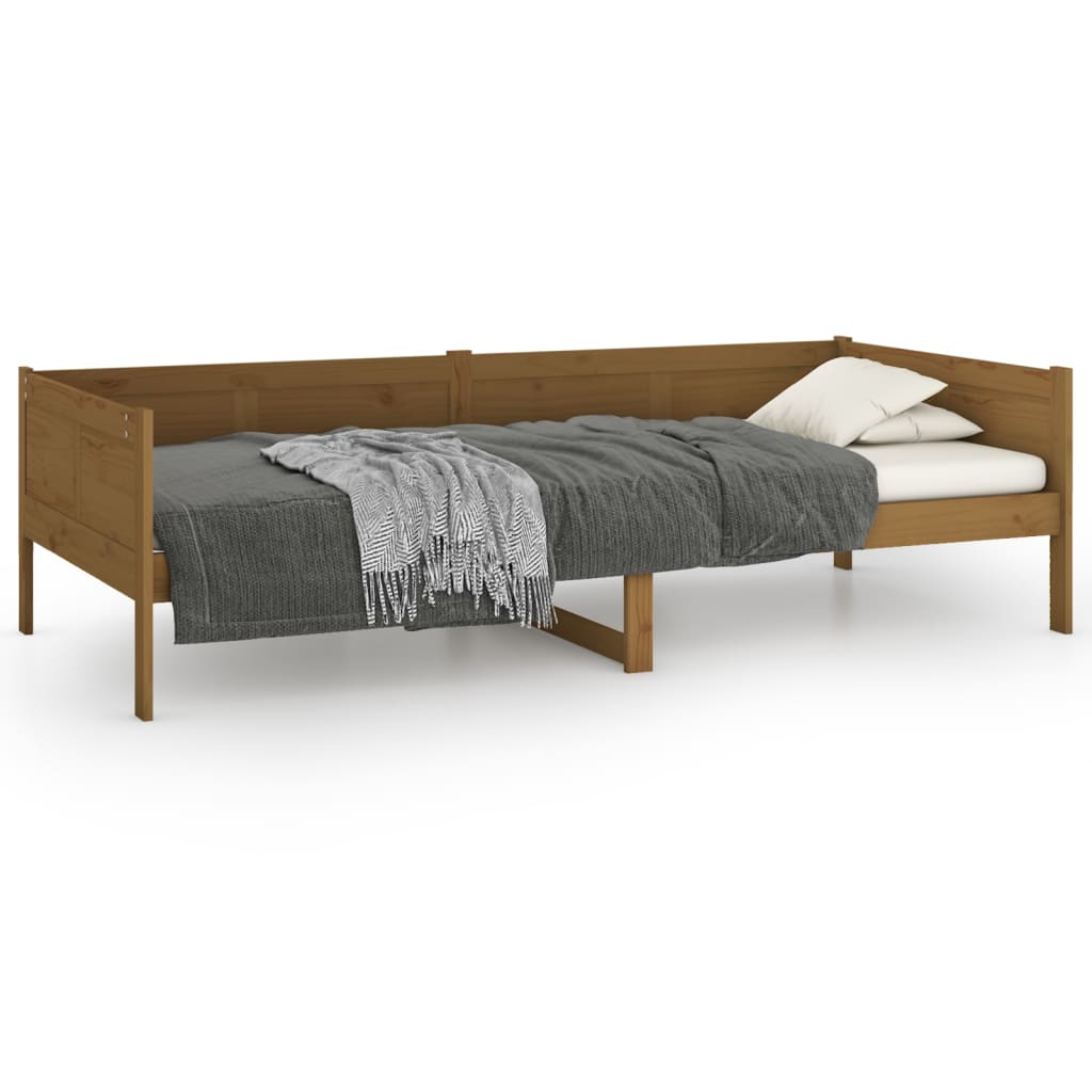 vidaXL Lit de jour sans matelas marron miel bois pin massif 80x200 cm