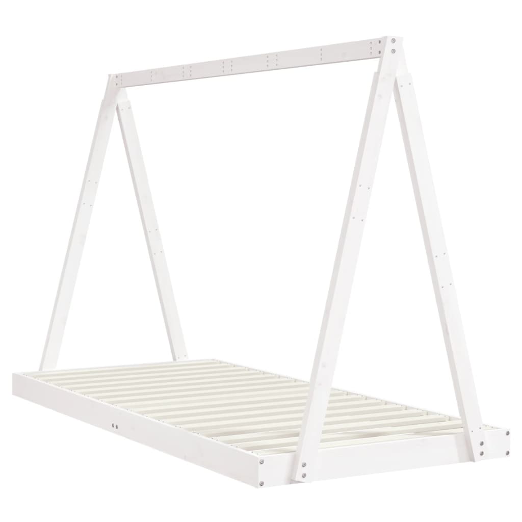 vidaXL Cadre de lit pour enfants blanc 90x200 cm bois de pin massif