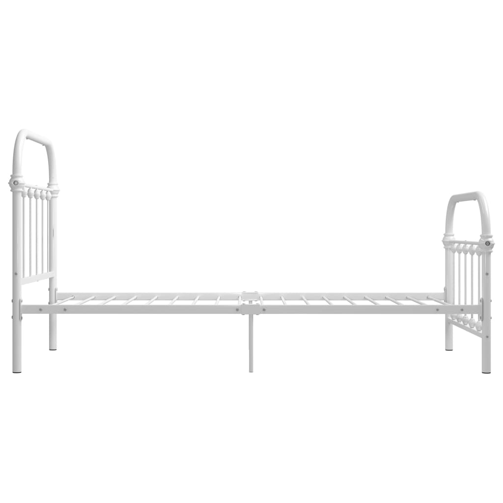 vidaXL Cadre de lit sans matelas blanc métal 100x200 cm