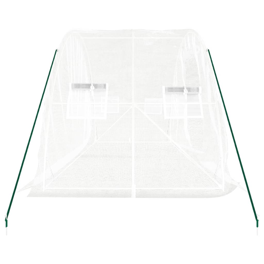 vidaXL Serre avec cadre en acier blanc 10 m² 5x2x2,3 m