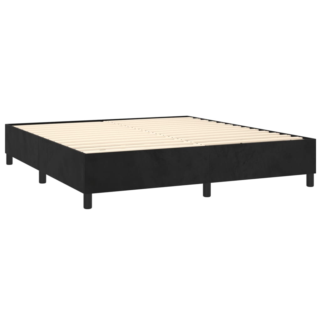 vidaXL Sommier à lattes de lit matelas et LED Noir 180x200 cm Velours