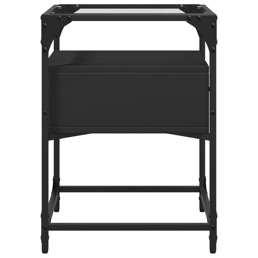 vidaXL Tables de chevet 2 pcs noir 40x40x55 cm bois d’ingénierie