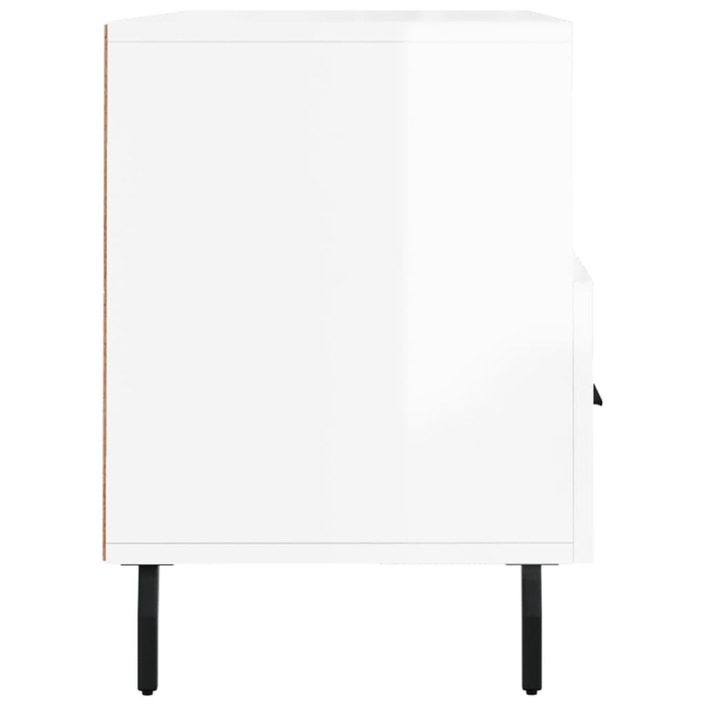 vidaXL Meuble TV Blanc brillant 102x36x50 cm Bois d'ingénierie