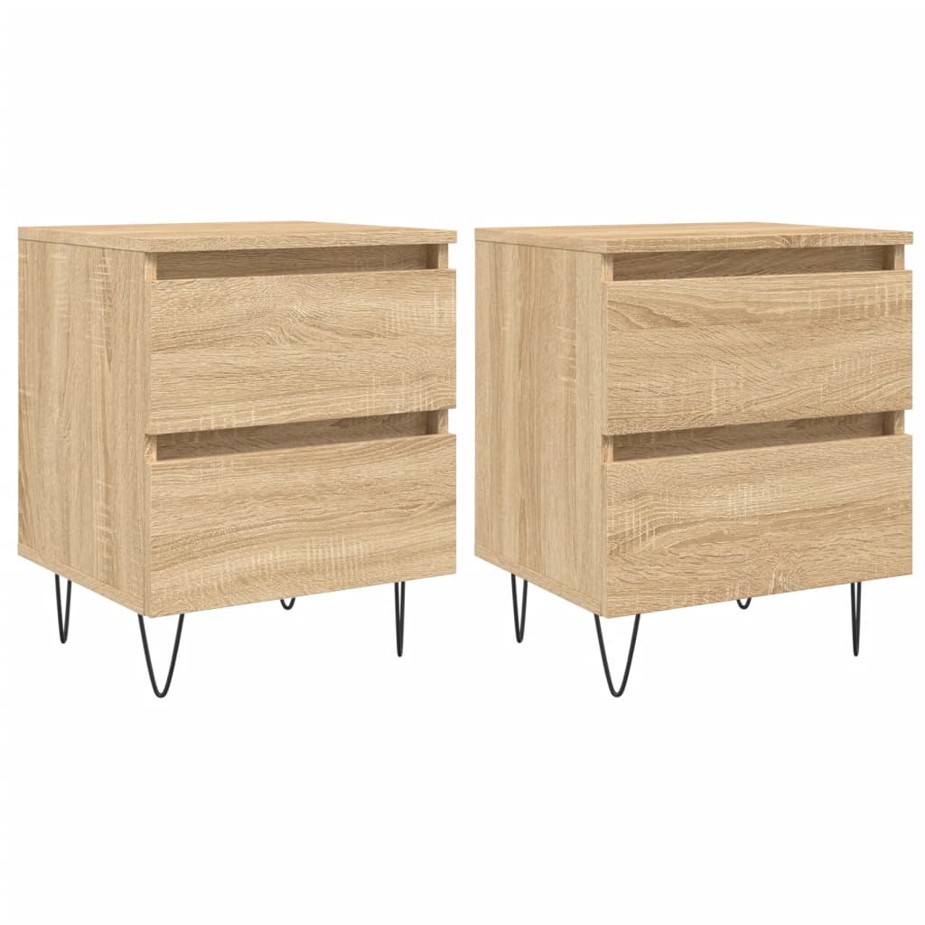 vidaXL Tables de chevet 2 pcs chêne sonoma 40x35x50 cm bois ingénierie