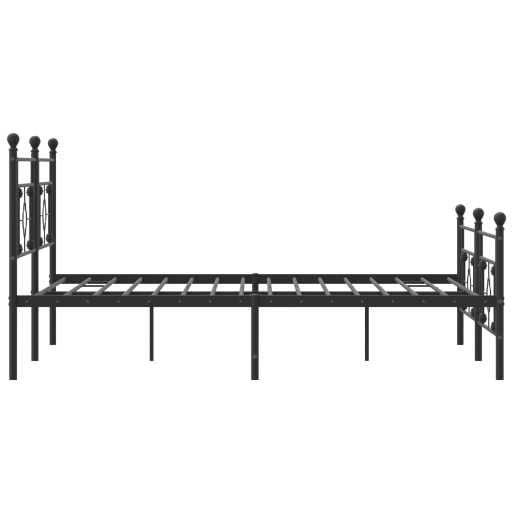 vidaXL Cadre de lit métal sans matelas avec pied de lit noir 180x200cm