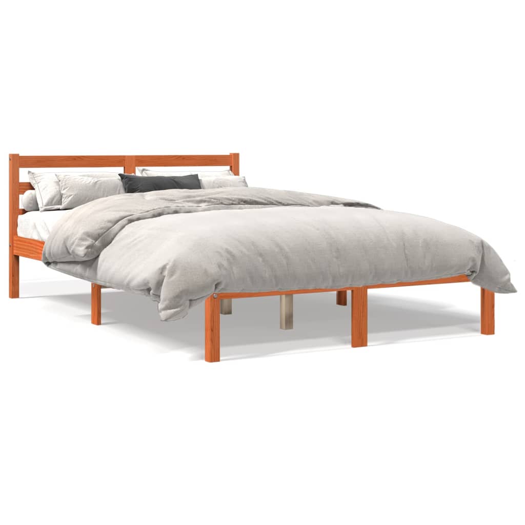 vidaXL Cadre de lit sans matelas cire marron 140x200cm bois pin massif