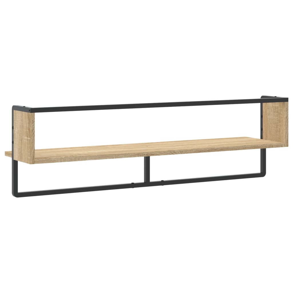 vidaXL Étagère murale avec barre chêne sonoma 100x25x30 cm