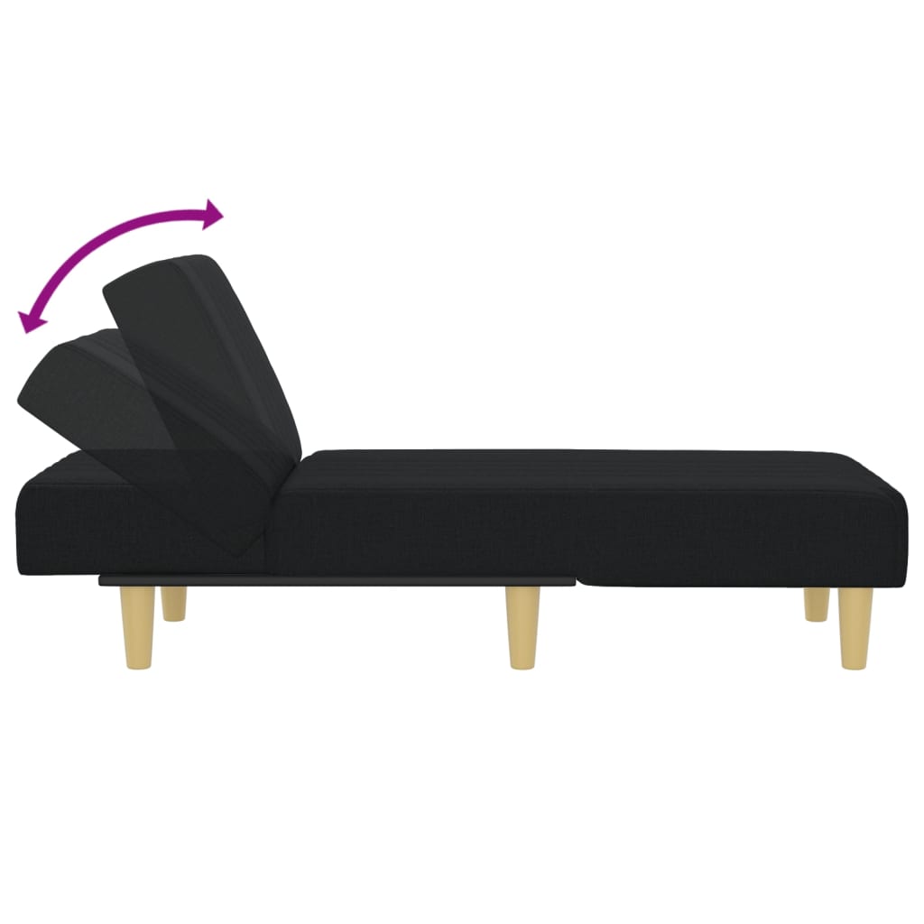 vidaXL Chaise longue noir tissu