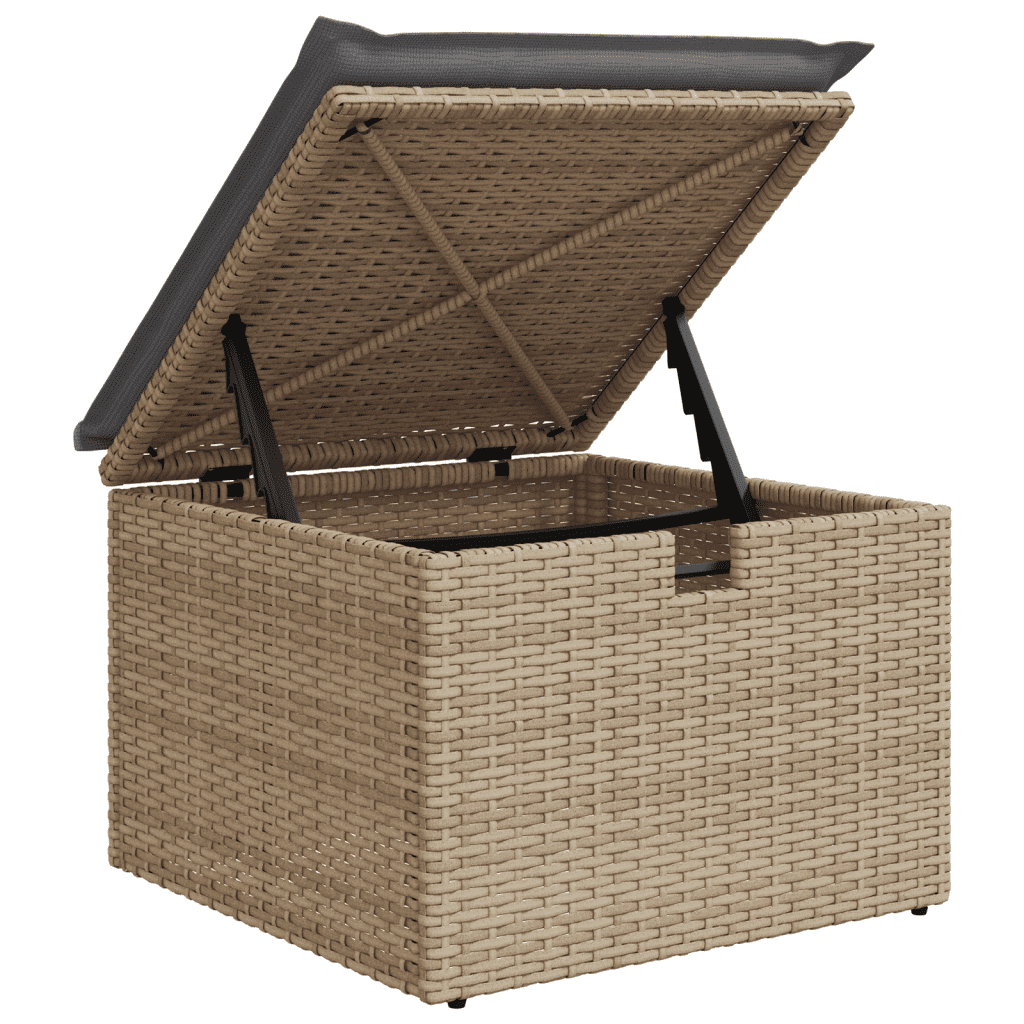 vidaXL Salon de jardin avec coussins 6pcs mélange beige résine tressée