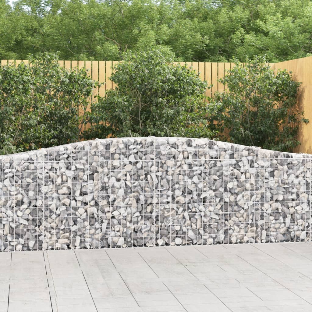 vidaXL Paniers à gabions arqués 2 pcs 400x30x80/100 cm Fer galvanisé