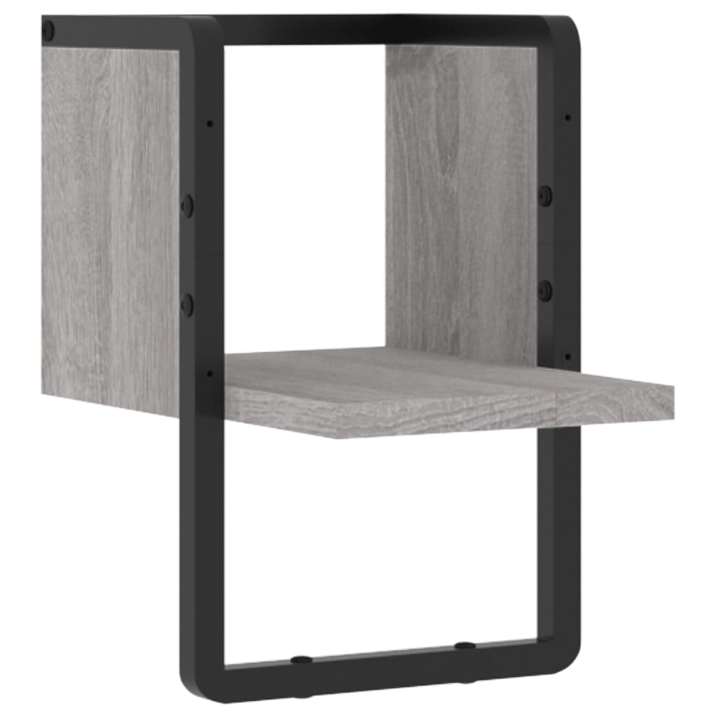 vidaXL Étagère murale avec barre sonoma gris 20x25x30 cm