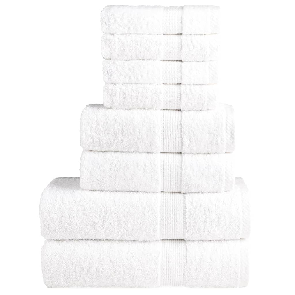 vidaXL Ensemble de serviettes de qualité supérieure SOLUND 8 pcs blanc