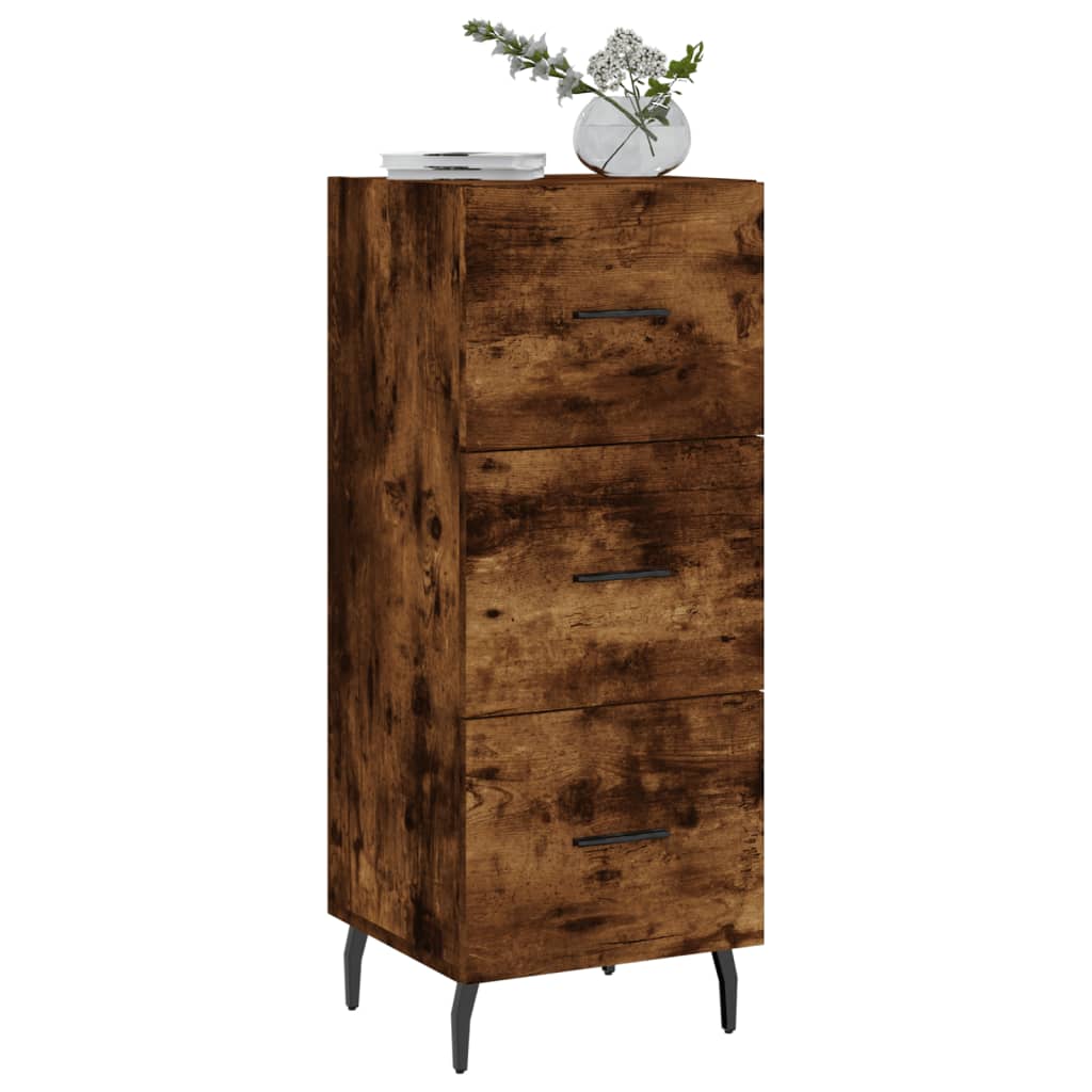 vidaXL Buffet Chêne fumé 34,5x34x90 cm Bois d'ingénierie