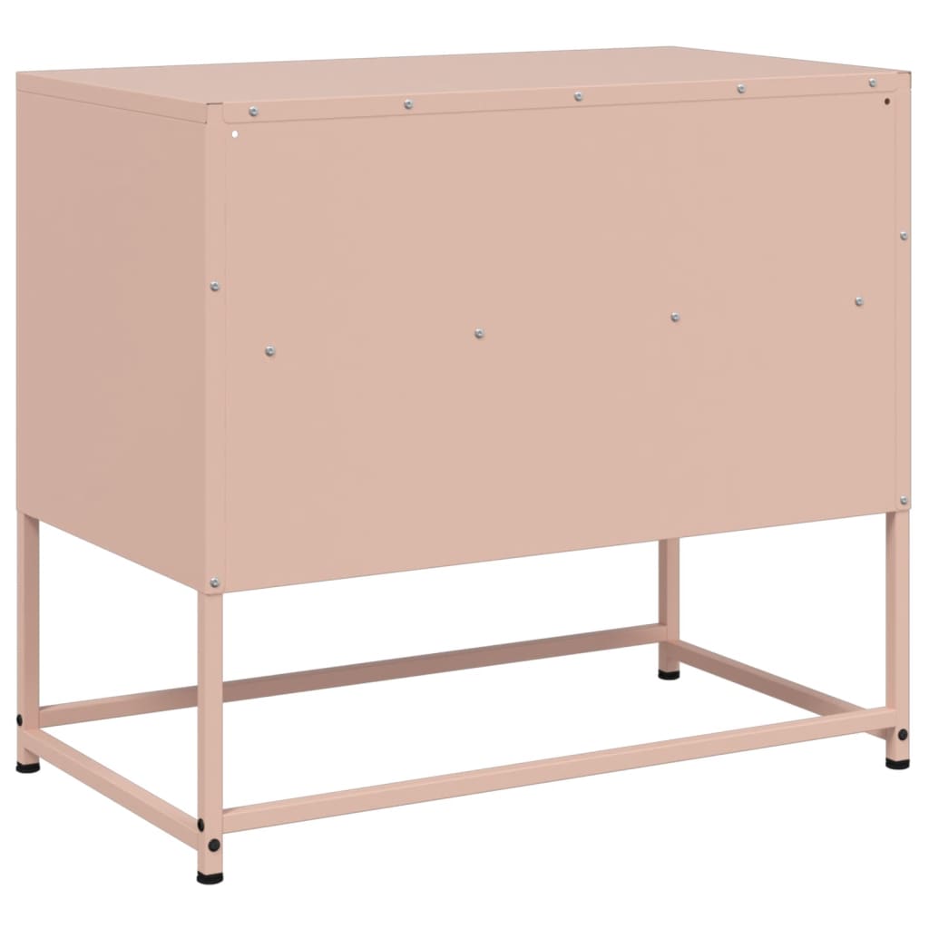 vidaXL Meuble TV rose 68x39x60,5 cm acier