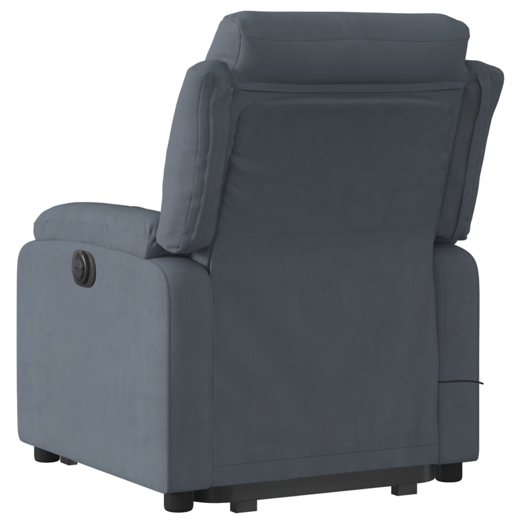 vidaXL Fauteuil inclinable de massage électrique gris foncé velours