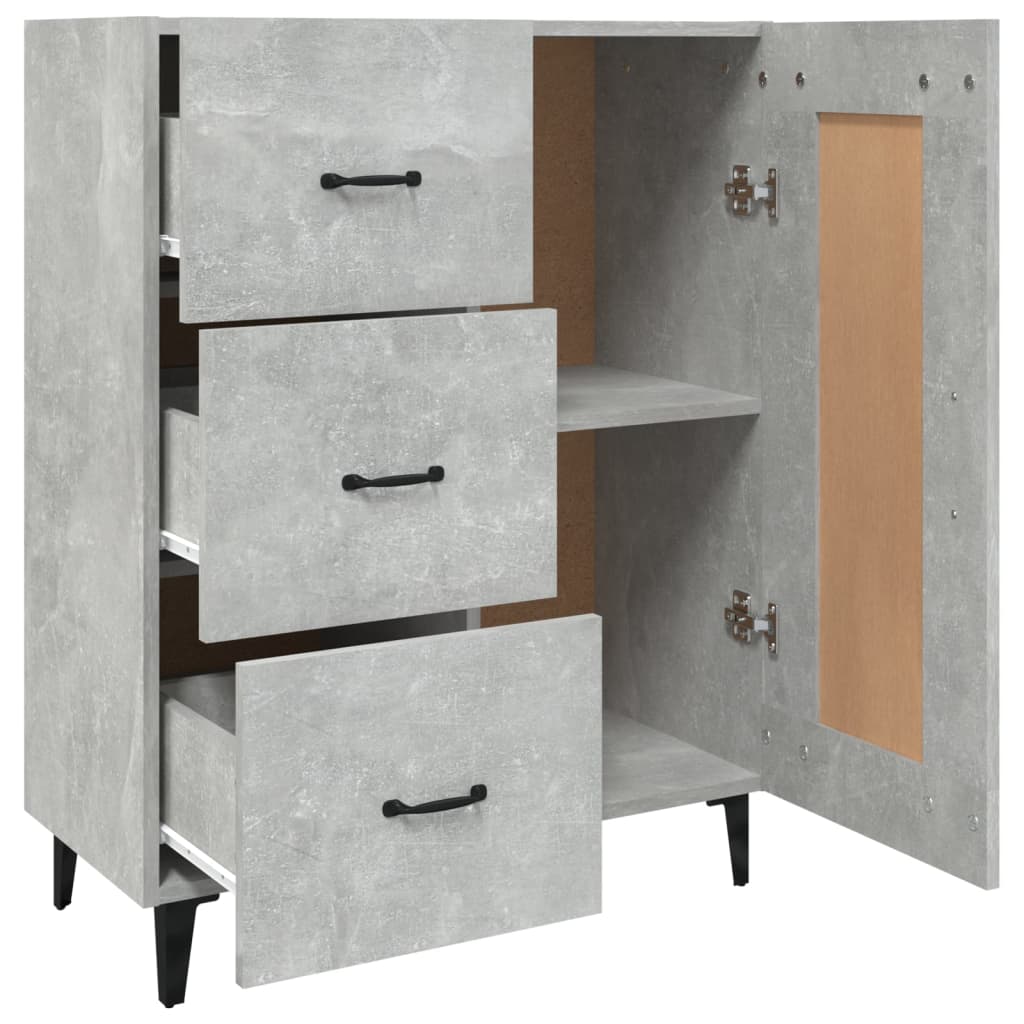 vidaXL Buffet Gris béton 69,5x34x90 cm Bois d'ingénierie