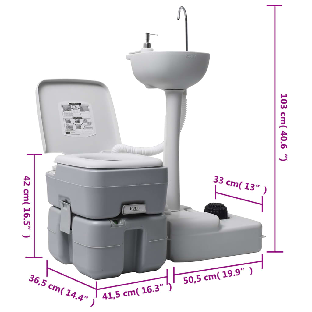 vidaXL Ensemble de toilette support de lavage des mains réservoir eau