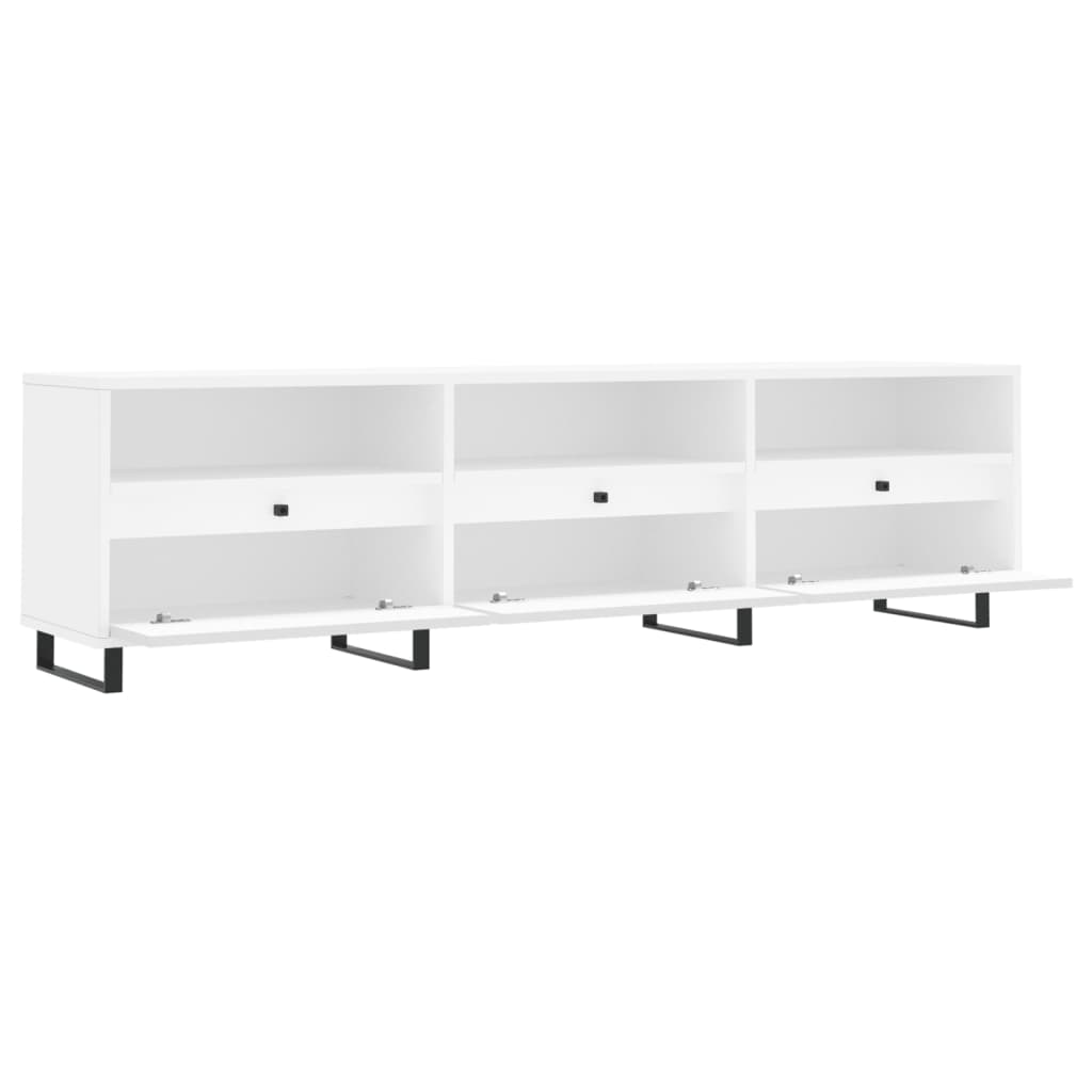 vidaXL Meuble TV blanc 150x30x44,5 cm bois d'ingénierie