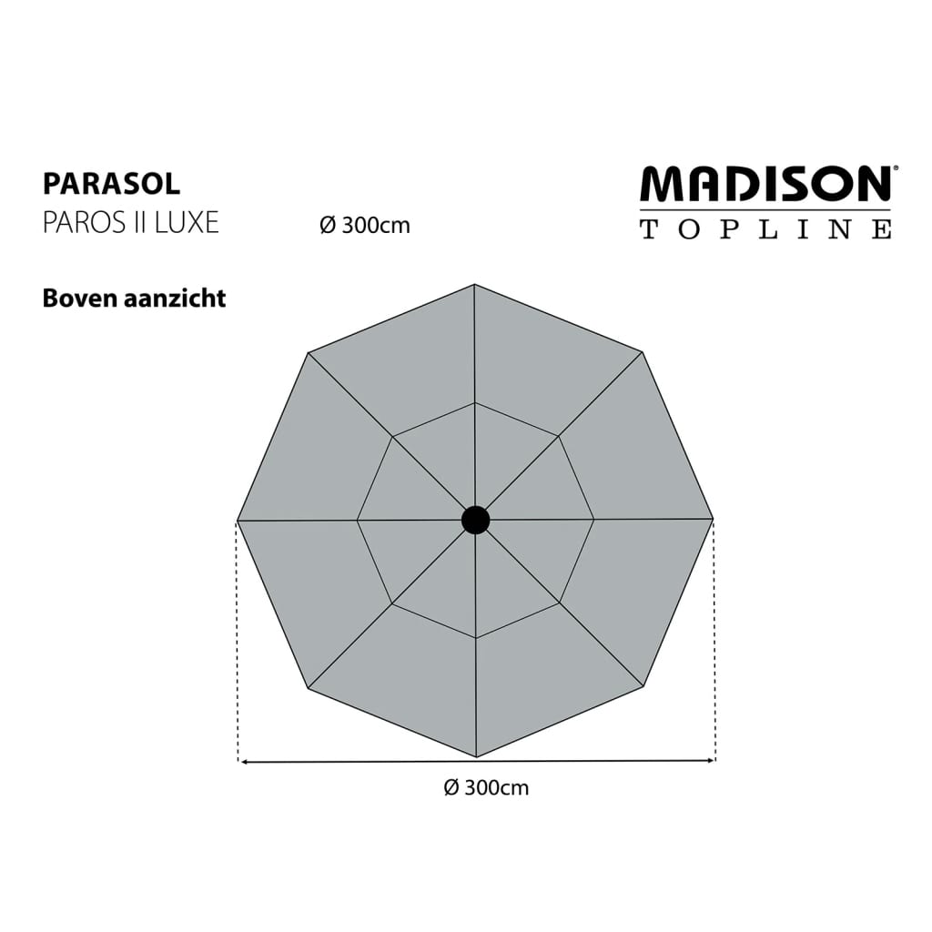 Madison Parasol de jardin Paros II Luxe 300 cm vert sauge