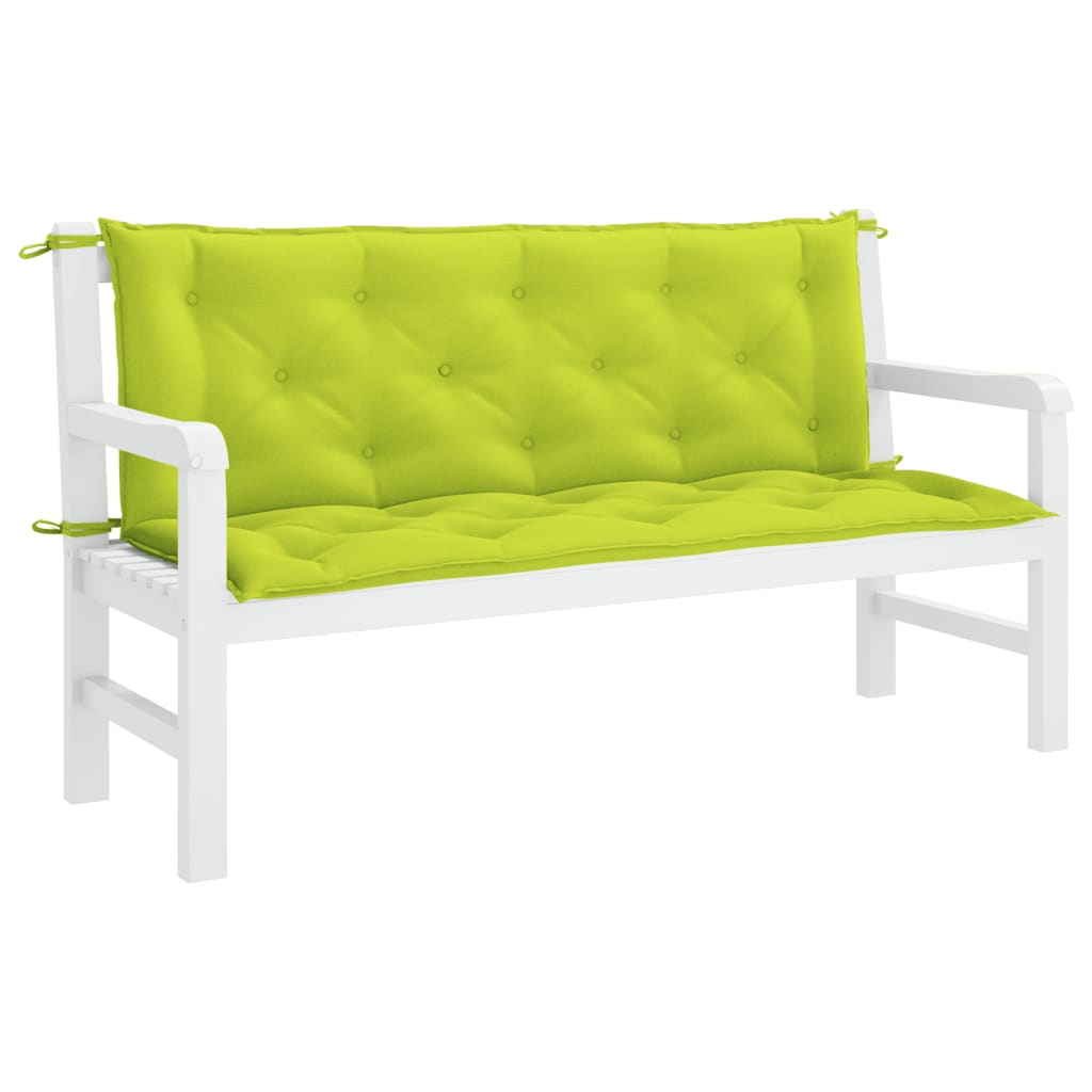 vidaXL Coussin de banc de jardin vert vif 150x(50+50)x7cm tissu oxford