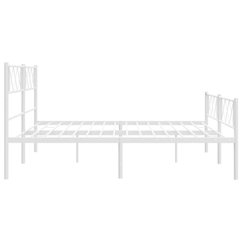 vidaXL Cadre de lit métal sans matelas et pied de lit blanc 200x200 cm