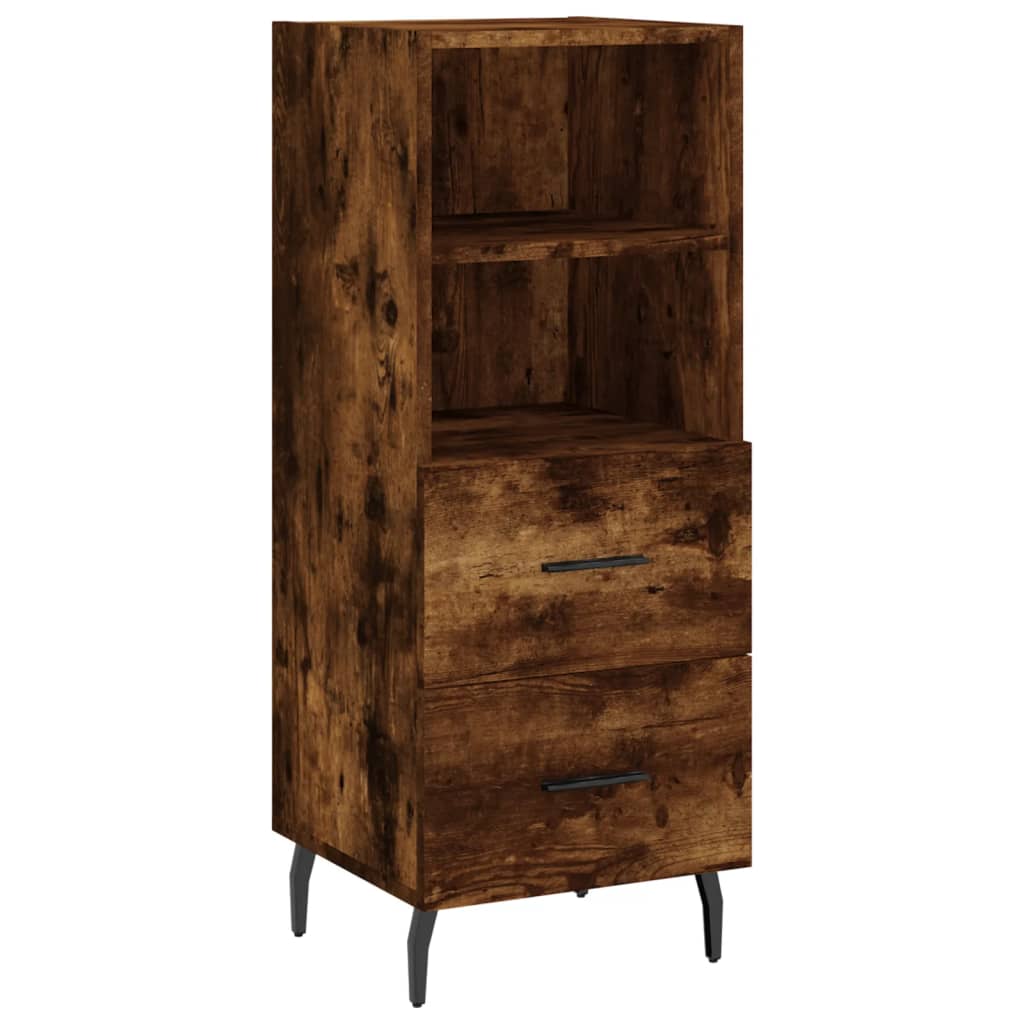 vidaXL Buffet haut Chêne fumé 34,5x34x180 cm Bois d'ingénierie