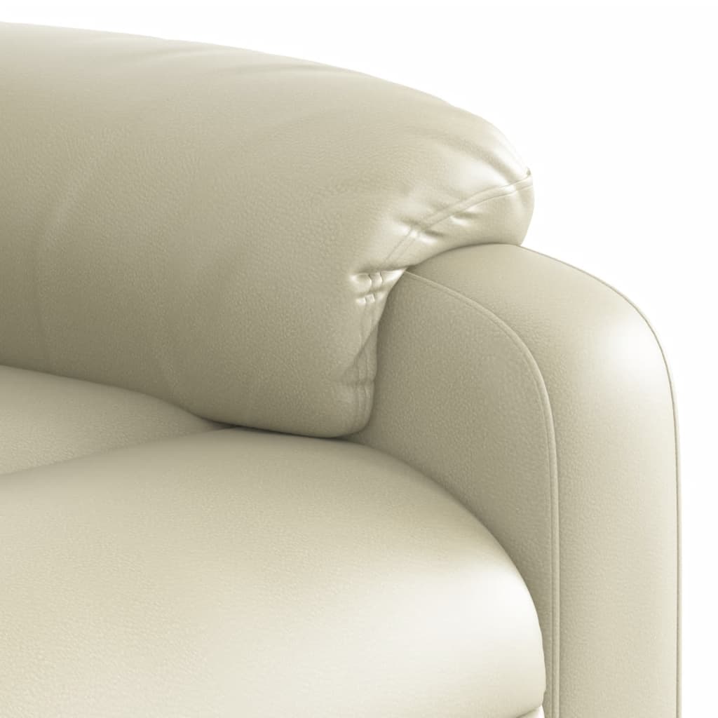 vidaXL Fauteuil inclinable de massage Crème Similicuir